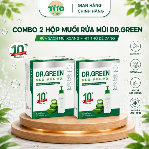 COMBO 2 Hộp Muối Rửa Mũi Dr Green CHÍNH HÃNG Cho Bé Và Người Lớn